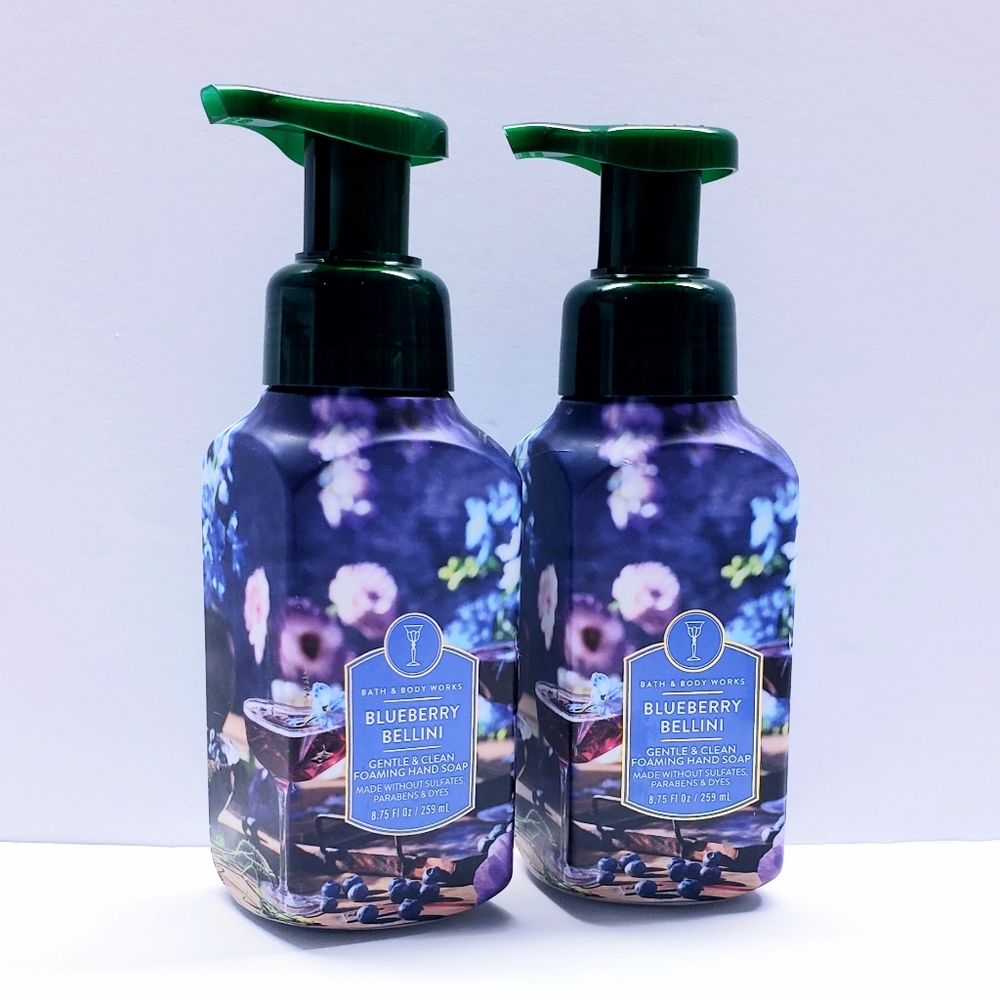 Bath & Body Works BLUEBERRY BELLINI Gentle & Clean Foaming Hand Soap, 8.75 Oz(2)